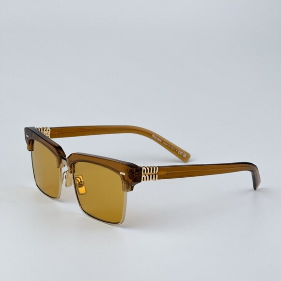 Miu Miu MU10ZS 15T0B7 BRAND NEW Sunglasses Caramel Trasparent Yelllow Square main image 12